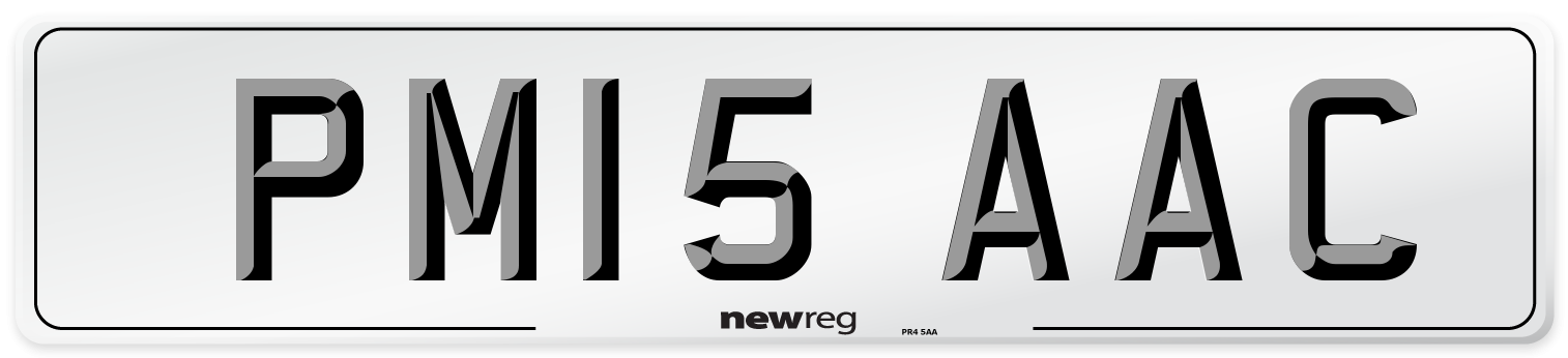 PM15 AAC Number Plate from New Reg